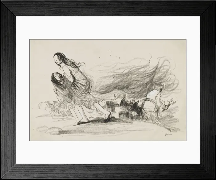 Framed Print : They Are Burning Everything - They must be about to Retreat, c. 1919. Creator Framed Print : They Are Burning Everything - They must be about to Retreat, c. 1919. Creator