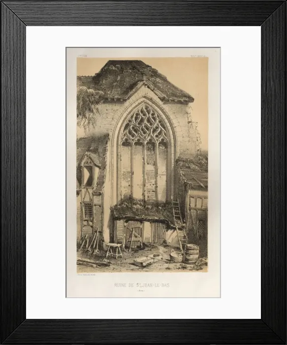 Framed Print : Pl. 17, Ruine De St. Jean-Le-Bas (Aisne), 1860. Creator: Victor Petit (French, 1817-1874) Framed Print : Pl. 17, Ruine De St. Jean-Le-Bas (Aisne), 1860. Creator: Victor Petit (French, 1817-1874)