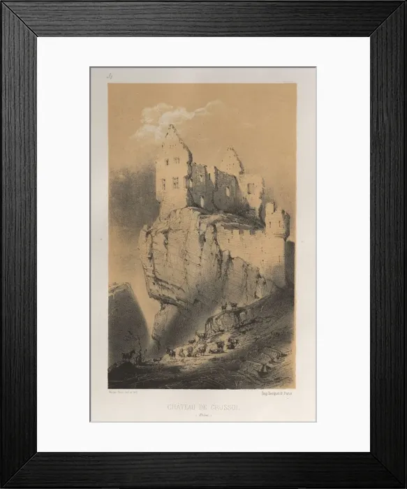 Framed Print : Pl. 30, Chateau De Crussol (Drome), 1860. Creator: Victor Petit (French, 1817-1874) Framed Print : Pl. 30, Chateau De Crussol (Drome), 1860. Creator: Victor Petit (French, 1817-1874)