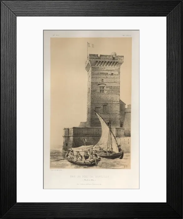 Framed Print : Pl. 34, Tour Du Port De Marseille (Bouches Du Rhone), 1860. Creator: Victor Petit (French Framed Print : Pl. 34, Tour Du Port De Marseille (Bouches Du Rhone), 1860. Creator: Victor Petit (French