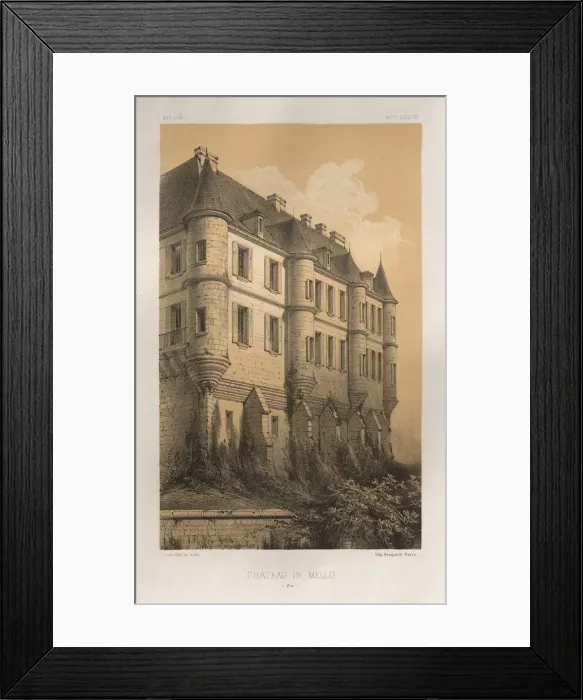 Framed Print : Pl. 35, Chateau De Mello (Oise), 1860. Creator: Victor Petit (French, 1817-1874) Framed Print : Pl. 35, Chateau De Mello (Oise), 1860. Creator: Victor Petit (French, 1817-1874)