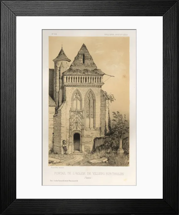 Framed Print : Pl. 2, Portail de LEglise de Villiers Sur-Tholon (Yonne), 1860. Creator: Victor Petit (French Framed Print : Pl. 2, Portail de LEglise de Villiers Sur-Tholon (Yonne), 1860. Creator: Victor Petit (French