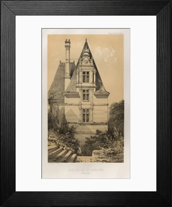Framed Print : Pl. 37, Chateau De La Ranciere (Maine et Loire), 1860. Creator: Victor Petit (French Framed Print : Pl. 37, Chateau De La Ranciere (Maine et Loire), 1860. Creator: Victor Petit (French