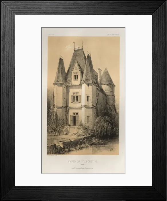 Framed Print : Pl. 70, Manoir De Villechetive (Nievre), 1860. Creator: Victor Petit (French Framed Print : Pl. 70, Manoir De Villechetive (Nievre), 1860. Creator: Victor Petit (French