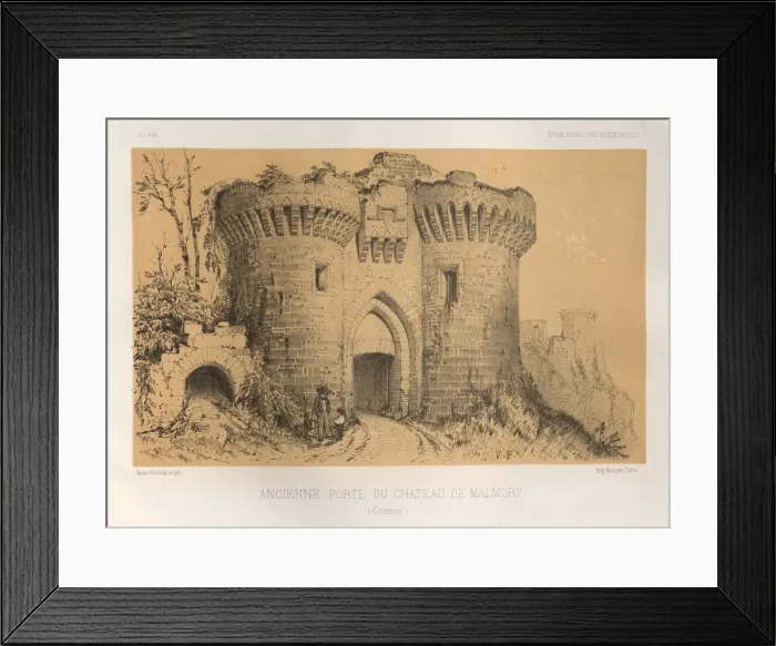 Framed Print : Pl. 6, Ancienne Porte Du Chateau De Malmort (Correze), 1860. Creator: Victor Petit (French Framed Print : Pl. 6, Ancienne Porte Du Chateau De Malmort (Correze), 1860. Creator: Victor Petit (French