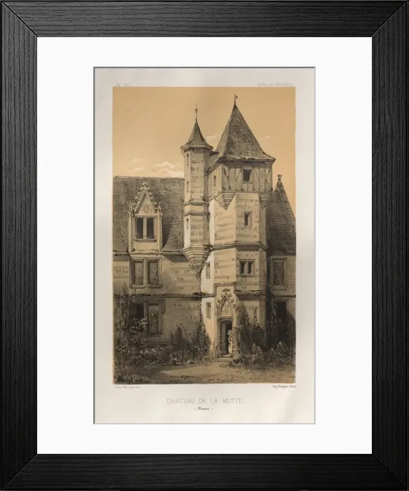Framed Print : Pl. 39, Chateau De La Motte (Mayenne), 1860. Creator: Victor Petit (French, 1817-1874) Framed Print : Pl. 39, Chateau De La Motte (Mayenne), 1860. Creator: Victor Petit (French, 1817-1874)