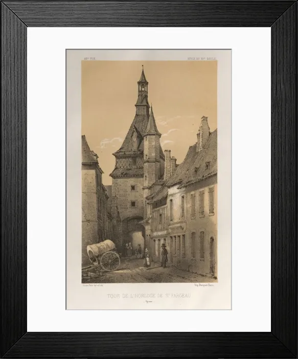 Framed Print : Pl. 42, Tour De LHorloge De St. Fargeau (Yonne), 1860. Creator: Victor Petit (French Framed Print : Pl. 42, Tour De LHorloge De St. Fargeau (Yonne), 1860. Creator: Victor Petit (French