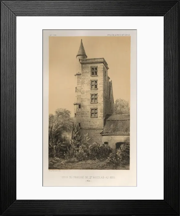 Framed Print : Pl. 44, Tour Du Prieure De St. Nicolas-Au-Bois (Aisne), 1860. Creator: Victor Petit Framed Print : Pl. 44, Tour Du Prieure De St. Nicolas-Au-Bois (Aisne), 1860. Creator: Victor Petit
