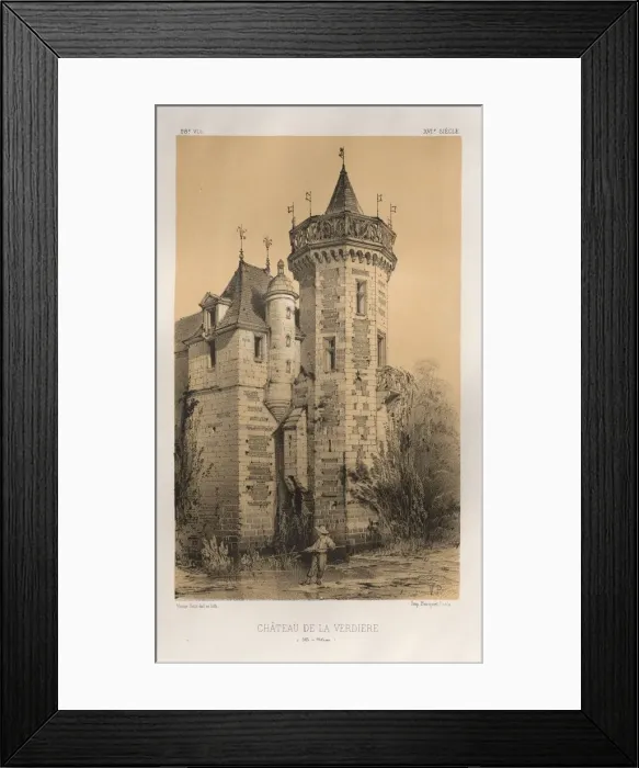 Framed Print : …Pl. 28, Chateau De La Verdiere (Ille en Vilaine), published 1860. Creator Framed Print : …Pl. 28, Chateau De La Verdiere (Ille en Vilaine), published 1860. Creator