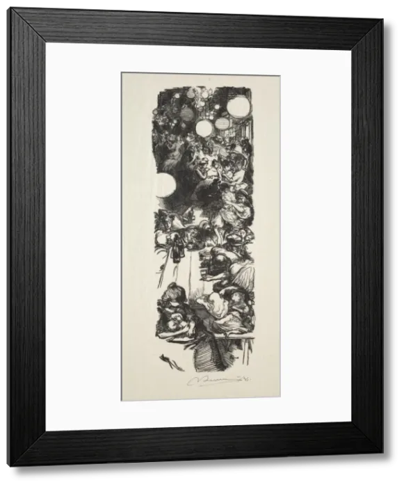 Framed Print : 14 Juillet, Rue de Belleville, minuit. Creator: Auguste Louis Lepere (French, 1849-1918) Framed Print : 14 Juillet, Rue de Belleville, minuit. Creator: Auguste Louis Lepere (French, 1849-1918)