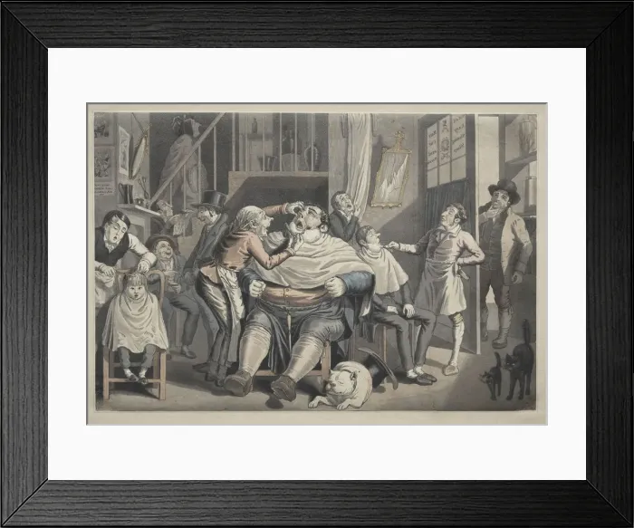 Framed Print : A Barbers Shop. Creator: Unknown Framed Print : A Barbers Shop. Creator: Unknown