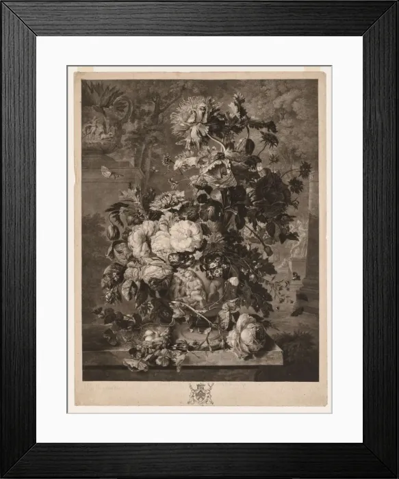 Framed Print : A Flower Piece, 1778. Creator: Richard Earlom (British, 1743-1822) Framed Print : A Flower Piece, 1778. Creator: Richard Earlom (British, 1743-1822)