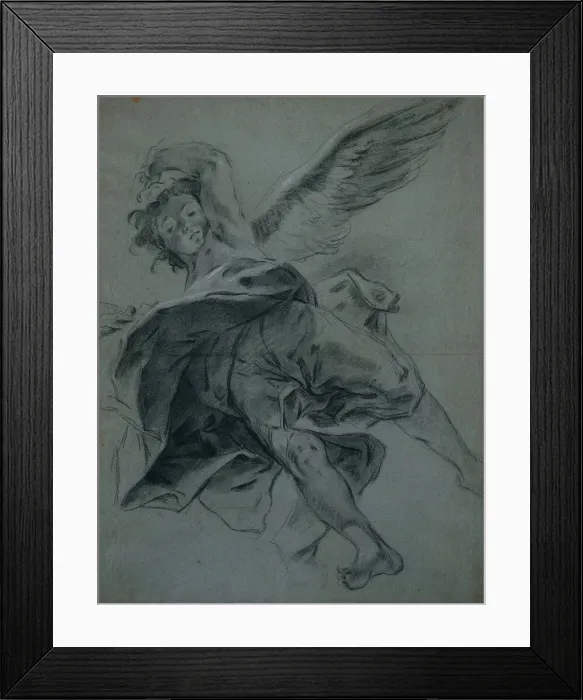 Framed Print : A Flying Angel (recto), 1723-1727. Creator: Giovanni Battista Piazzetta (Italian, 1682-1754) Framed Print : A Flying Angel (recto), 1723-1727. Creator: Giovanni Battista Piazzetta (Italian, 1682-1754)