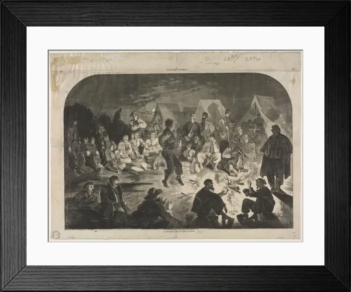 Framed Print : A Bivouac Fine on the Potomac, 1861. Creator: Winslow Homer (American, 1836-1910) Framed Print : A Bivouac Fine on the Potomac, 1861. Creator: Winslow Homer (American, 1836-1910)