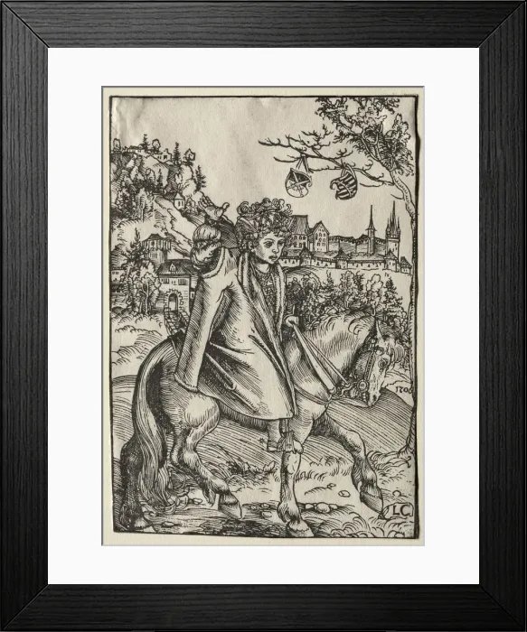 Framed Print : A Boy on Horseback, 1506. Creator: Lucas Cranach (German, 1472-1553) Framed Print : A Boy on Horseback, 1506. Creator: Lucas Cranach (German, 1472-1553)