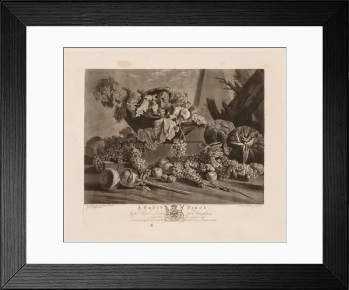 Framed Print : A Fruit Piece, 1776. Creator: Richard Earlom (British, 1743-1822)