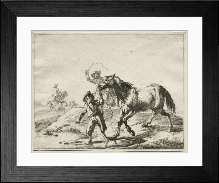 Framed Print : A boy taking a horse to drink. Creator: Dirck Stoop (Dutch, c. 1618-1681) Framed Print : A boy taking a horse to drink. Creator: Dirck Stoop (Dutch, c. 1618-1681)