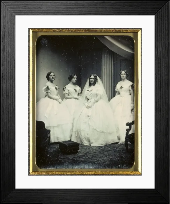 Framed Print : A Bride and Her Bridesmaids, 1851 or later. Creator: Josiah Johnson Hawes (American Framed Print : A Bride and Her Bridesmaids, 1851 or later. Creator: Josiah Johnson Hawes (American