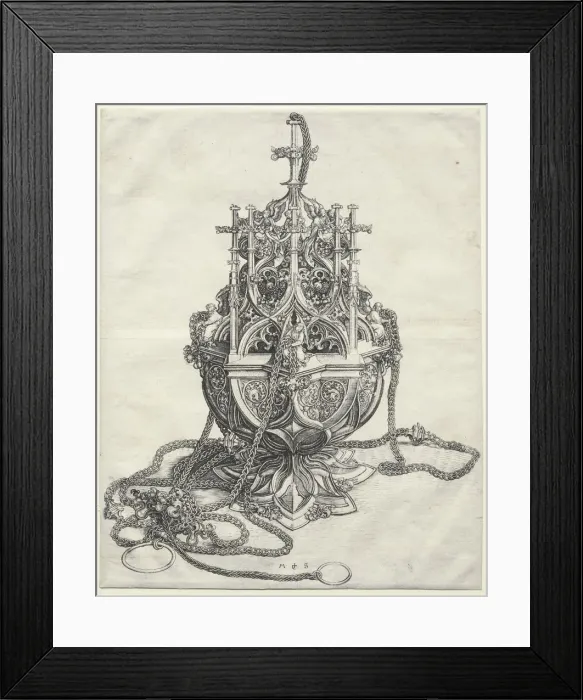 Framed Print : A Censer, c. 1480-1490. Creator: Martin Schongauer (German, c. 1450-1491) Framed Print : A Censer, c. 1480-1490. Creator: Martin Schongauer (German, c. 1450-1491)