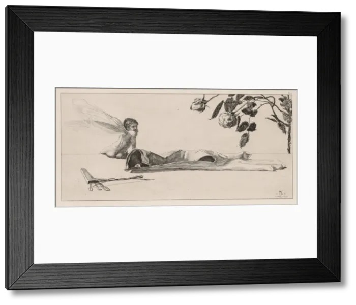 Framed Print : A Glove: Amor, 1880. Creator: Max Klinger (German, 1857-1920) Framed Print : A Glove: Amor, 1880. Creator: Max Klinger (German, 1857-1920)