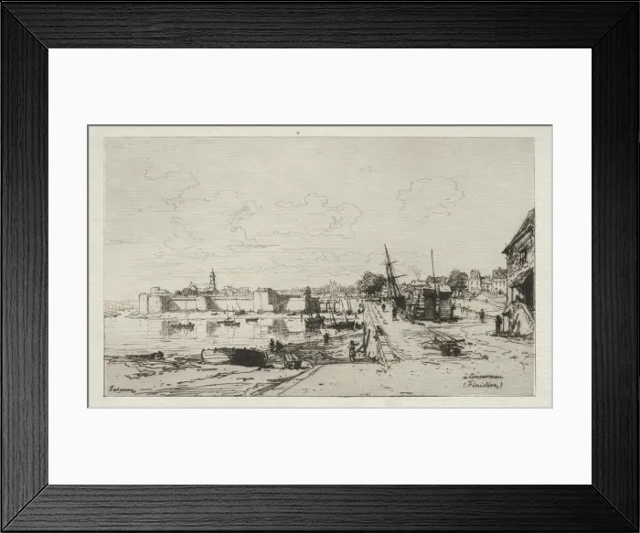 Framed Print : A Concarneau. Creator: Maxime Lalanne (French, 1827-1886) Framed Print : A Concarneau. Creator: Maxime Lalanne (French, 1827-1886)