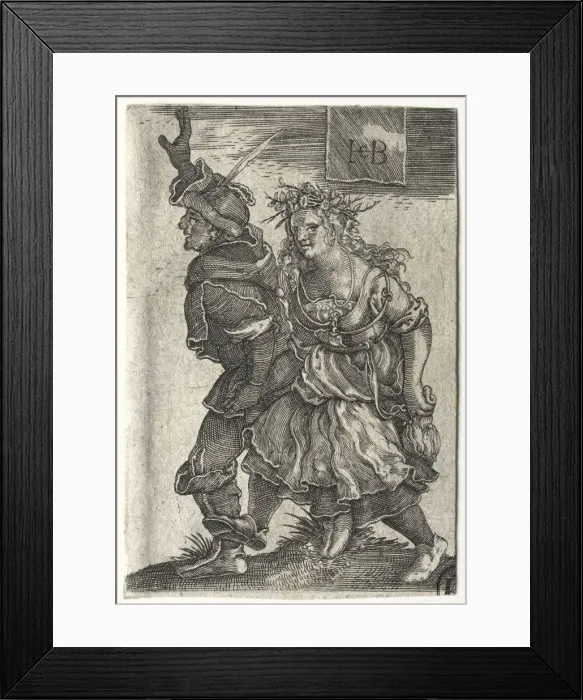 Framed Print : A Dancing Couple of Peasants. Creator: Jacob Binck (German, 1500-1569) Framed Print : A Dancing Couple of Peasants. Creator: Jacob Binck (German, 1500-1569)