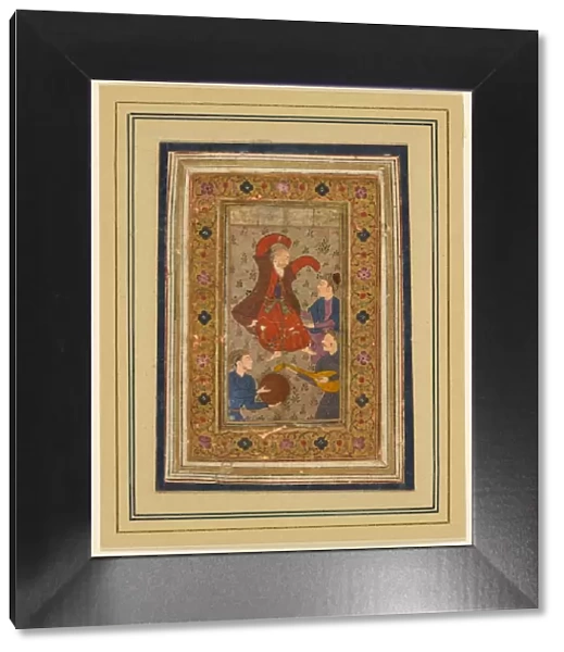 A dancing dervish and three musicians…(Persian, 1555-1591), 1637. Creator: Unknown