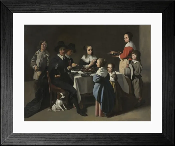 Framed Print : A Family Meal, c. 1645-55 or later. Creator: Le Nain family (French) Framed Print : A Family Meal, c. 1645-55 or later. Creator: Le Nain family (French)