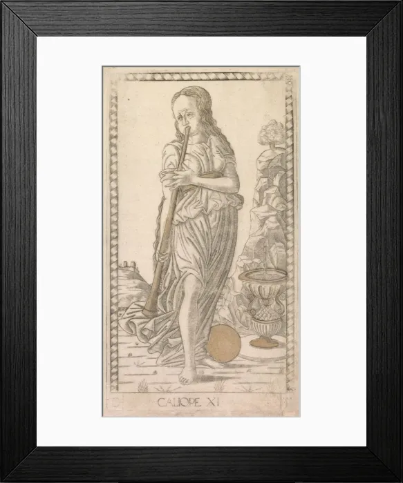 Framed Print : Calliope (from the Tarocchi series D: Apollo and the Muses, #11), before 1467. Creator Framed Print : Calliope (from the Tarocchi series D: Apollo and the Muses, #11), before 1467. Creator