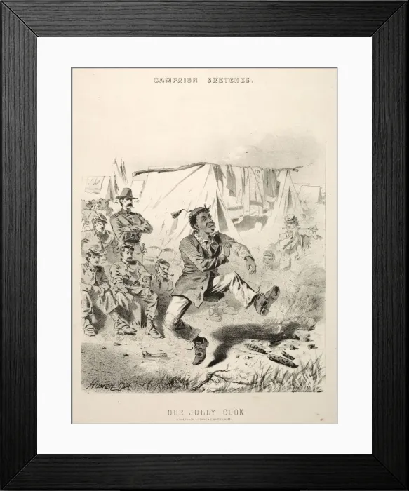 Framed Print : Campaign Sketches: Our Jolly Cook, 1863. Creator: Winslow Homer (American, 1836-1910) Framed Print : Campaign Sketches: Our Jolly Cook, 1863. Creator: Winslow Homer (American, 1836-1910)