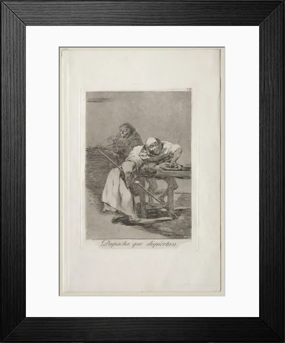 Framed Print : Caprichos: Be Quick, They are Waking Up. Creator: Francisco de Goya (Spanish, 1746-1828) Framed Print : Caprichos: Be Quick, They are Waking Up. Creator: Francisco de Goya (Spanish, 1746-1828)