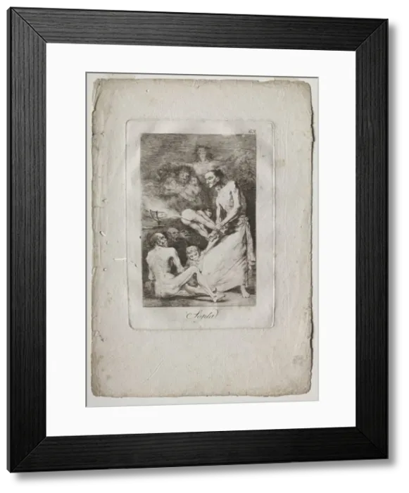 Framed Print : Caprichos: Blow, 1799. Creator: Francisco de Goya (Spanish, 1746-1828) Framed Print : Caprichos: Blow, 1799. Creator: Francisco de Goya (Spanish, 1746-1828)