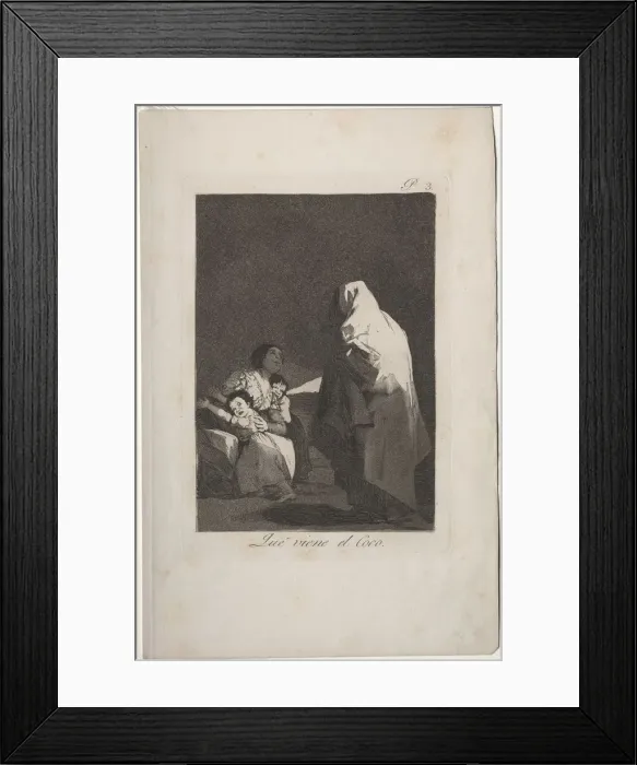 Framed Print : Caprichos: Here Comes the Bogieman. Creator: Francisco de Goya (Spanish, 1746-1828) Framed Print : Caprichos: Here Comes the Bogieman. Creator: Francisco de Goya (Spanish, 1746-1828)