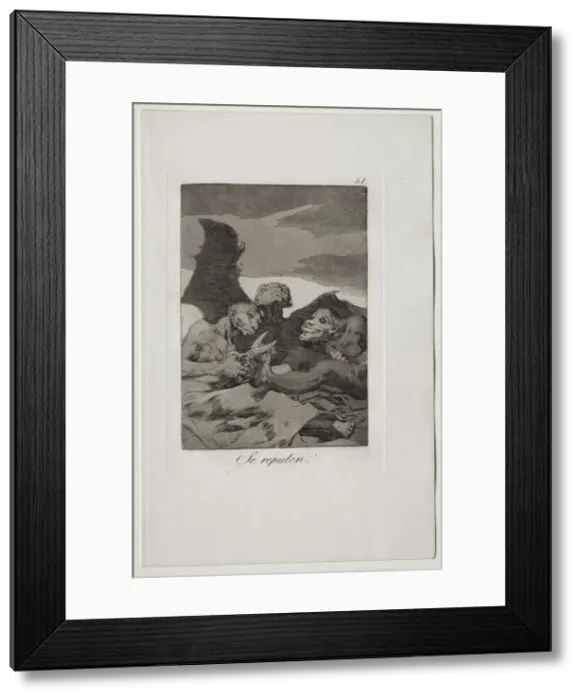 Framed Print : Caprichos: They Spruce Themselves Up. Creator: Francisco de Goya (Spanish, 1746-1828) Framed Print : Caprichos: They Spruce Themselves Up. Creator: Francisco de Goya (Spanish, 1746-1828)