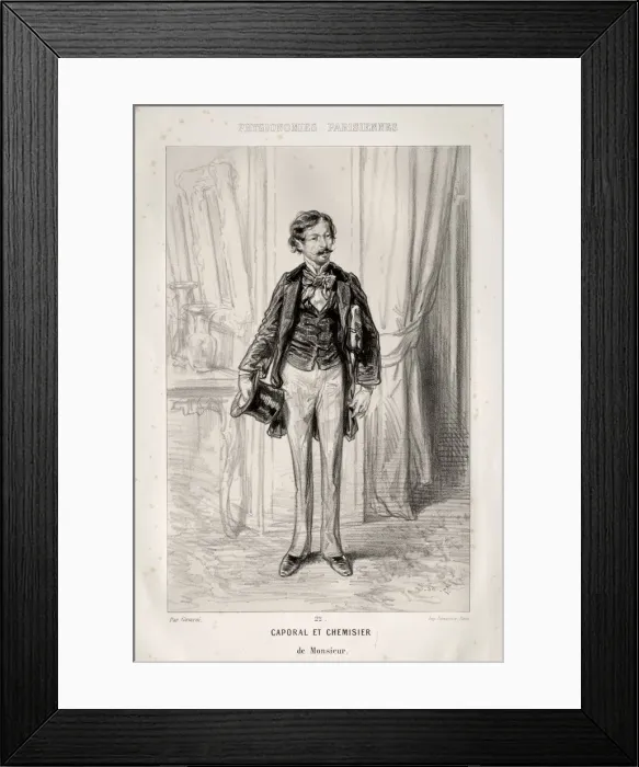 Framed Print : Caporal et Chemisier. Creator: Paul Gavarni (French, 1804-1866) Framed Print : Caporal et Chemisier. Creator: Paul Gavarni (French, 1804-1866)