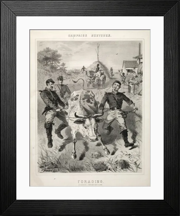 Framed Print : Campaign Sketches: Foraging, 1863. Creator: Winslow Homer (American, 1836-1910) Framed Print : Campaign Sketches: Foraging, 1863. Creator: Winslow Homer (American, 1836-1910)