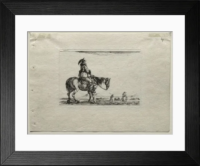 Framed Print : Caprices: Mounted Cavalier. Creator: Stefano Della Bella (Italian, 1610-1664) Framed Print : Caprices: Mounted Cavalier. Creator: Stefano Della Bella (Italian, 1610-1664)