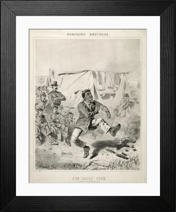 Framed Print : Campaign Sketches: Our Jolly Cook, 1863. Creator: Winslow Homer (American, 1836-1910) Framed Print : Campaign Sketches: Our Jolly Cook, 1863. Creator: Winslow Homer (American, 1836-1910)