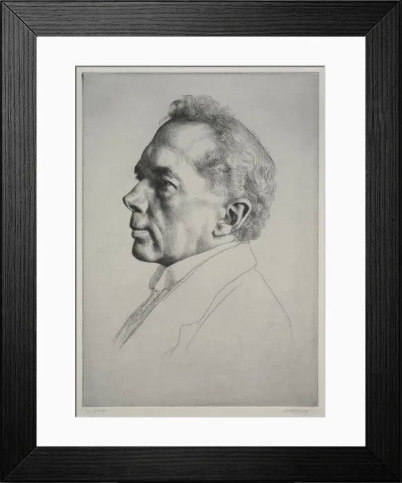 Framed Print : Campbell Dodgson, Profile to the Left, 1919. Creator: William Strang (British, 1859-1921) Framed Print : Campbell Dodgson, Profile to the Left, 1919. Creator: William Strang (British, 1859-1921)