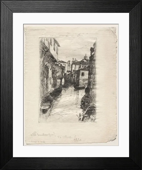 Framed Print : Canal in Venice, 1880. Creator: Otto H. Bacher (American, 1856-1909) Framed Print : Canal in Venice, 1880. Creator: Otto H. Bacher (American, 1856-1909)