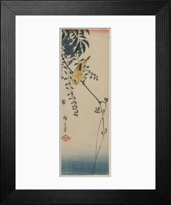 Framed Print : Canary and Wisteria, mid-1840s. Creator: Ando Hiroshige (Japanese, 1797-1858) Framed Print : Canary and Wisteria, mid-1840s. Creator: Ando Hiroshige (Japanese, 1797-1858)