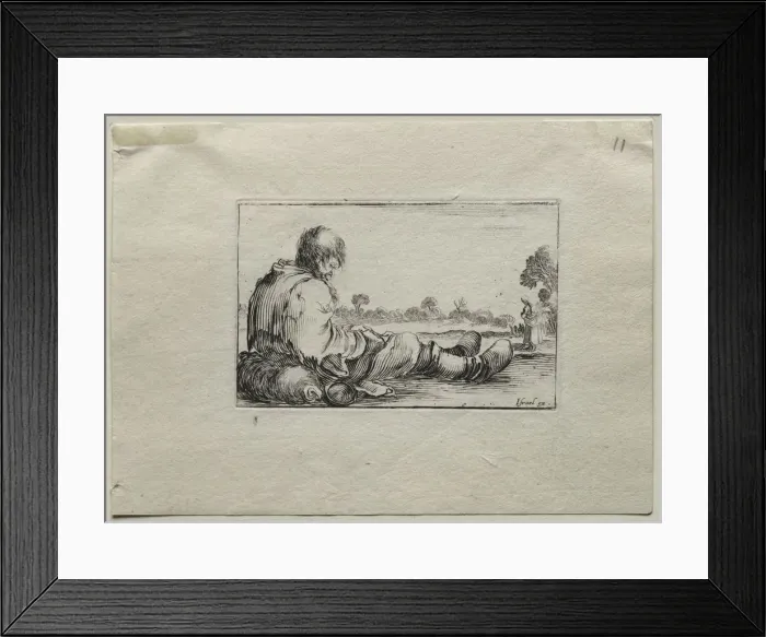 Framed Print : Caprices: Seated Beggar. Creator: Stefano Della Bella (Italian, 1610-1664) Framed Print : Caprices: Seated Beggar. Creator: Stefano Della Bella (Italian, 1610-1664)