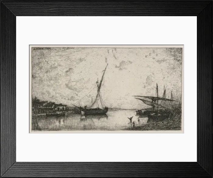 Framed Print : Canal aux Martigues, 1872. Creator: Adolphe Appian (French, 1818-1898) Framed Print : Canal aux Martigues, 1872. Creator: Adolphe Appian (French, 1818-1898)