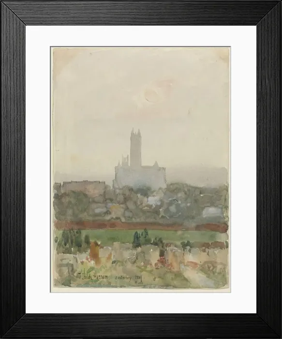 Framed Print : Canterbury Cathedral (recto), 1889. Creator: Childe Hassam (American, 1859-1935) Framed Print : Canterbury Cathedral (recto), 1889. Creator: Childe Hassam (American, 1859-1935)