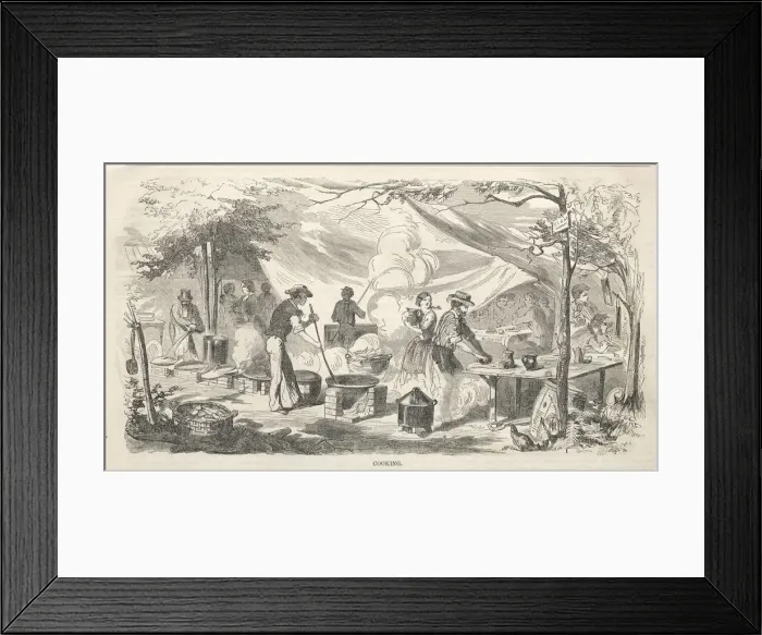Framed Print : Camp Meeting Sketches: Cooking, 1858. Creator: Winslow Homer (American, 1836-1910) Framed Print : Camp Meeting Sketches: Cooking, 1858. Creator: Winslow Homer (American, 1836-1910)