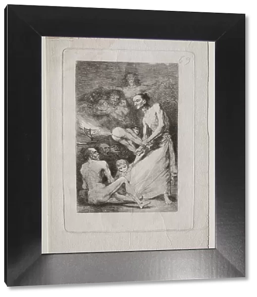 Caprichos: Blow, c. 1799. Creator: Francisco de Goya (Spanish, 1746-1828)