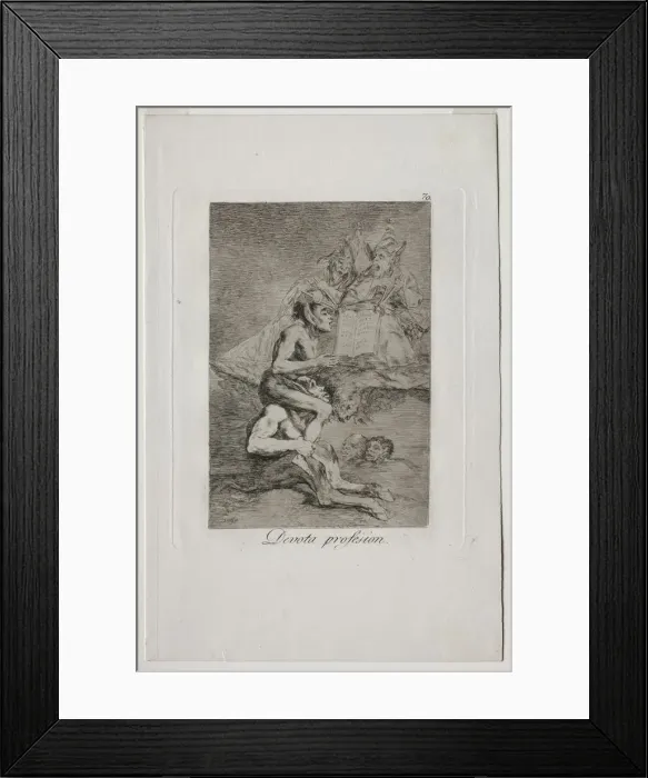 Framed Print : Caprichos: Devout Profession. Creator: Francisco de Goya (Spanish, 1746-1828)
