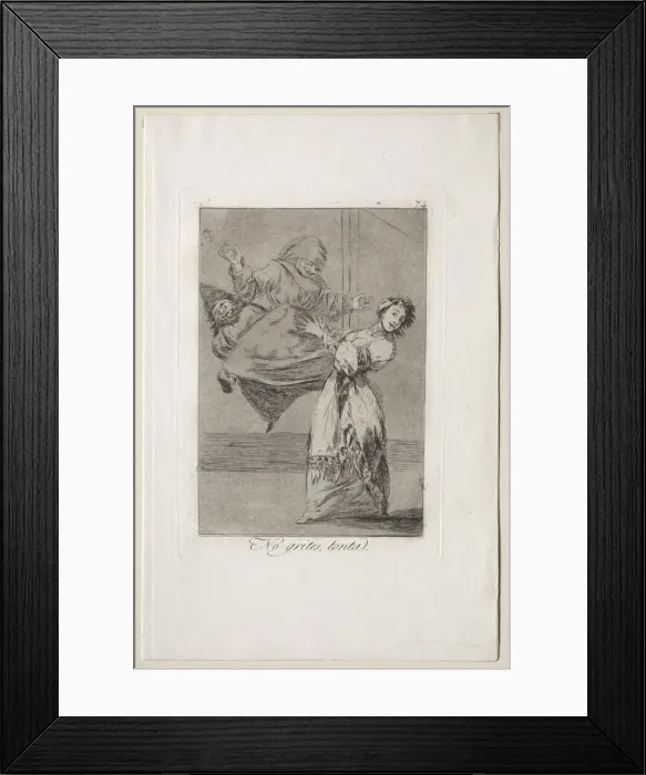 Framed Print : Caprichos: Dont Scream Stupid. Creator: Francisco de Goya (Spanish, 1746-1828) Framed Print : Caprichos: Dont Scream Stupid. Creator: Francisco de Goya (Spanish, 1746-1828)