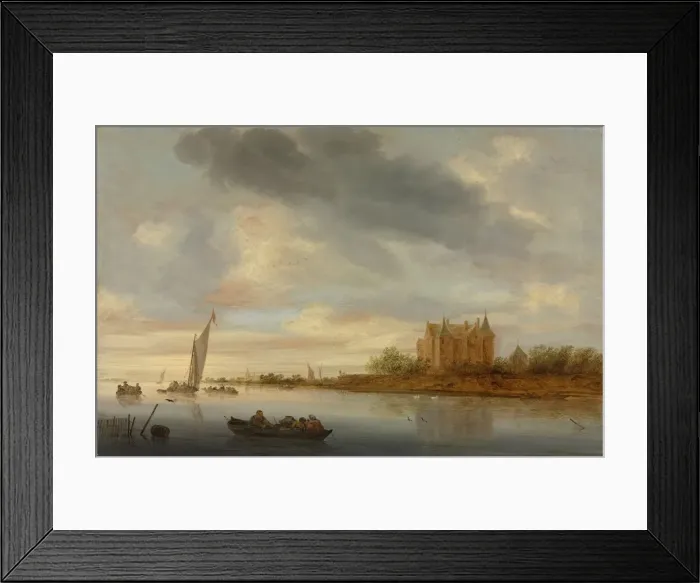 Framed Print : Castle on a River, 1644. Creator: Salomon van Ruysdael (Dutch, 1602-1670) Framed Print : Castle on a River, 1644. Creator: Salomon van Ruysdael (Dutch, 1602-1670)