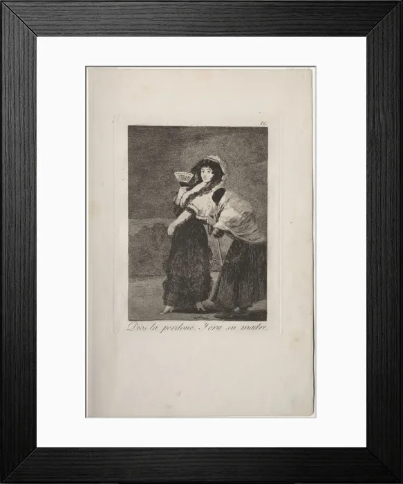 Framed Print : Caprichos: For Heavens Sake: and It Was Her Mother Creator: Francisco de Goya (Spanish Framed Print : Caprichos: For Heavens Sake: and It Was Her Mother Creator: Francisco de Goya (Spanish